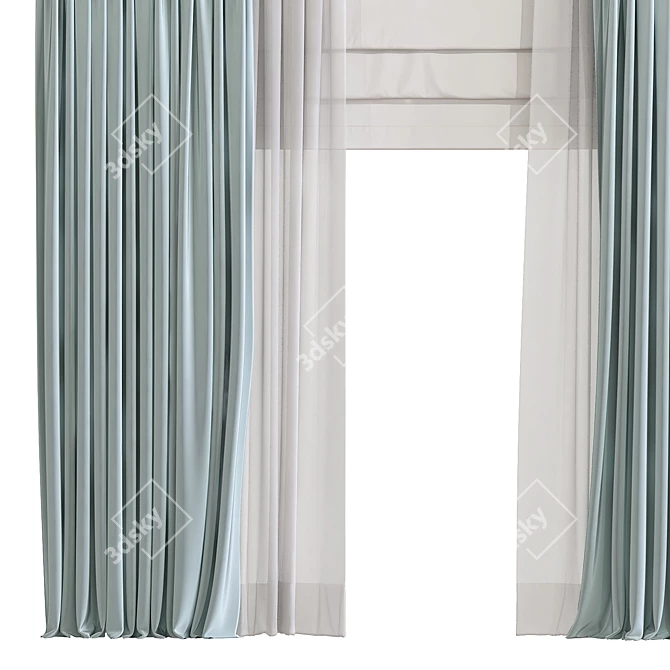 Refined Drapes: Curtain 917 3D model image 2