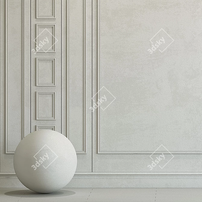 Elegant Plaster with Molding 3D model image 2