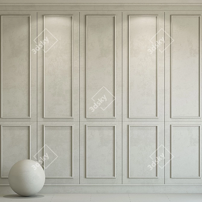 Elegant Molded Decorative Plaster 3D model image 1