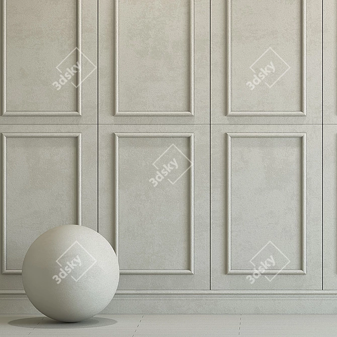 Elegant Molded Decorative Plaster 3D model image 2