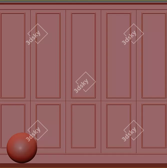 Elegant Molded Decorative Plaster 3D model image 3