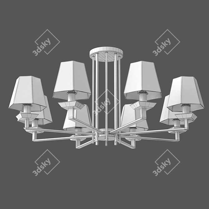 Smart Home Chandelier with Crystal Decor 3D model image 2