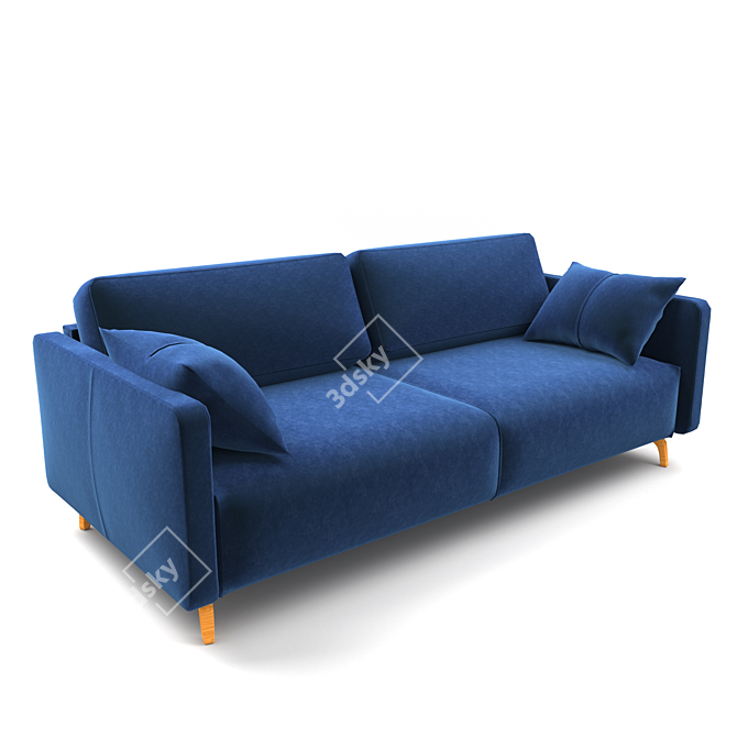 Sleek Liery Blue Sofa 3D model image 1