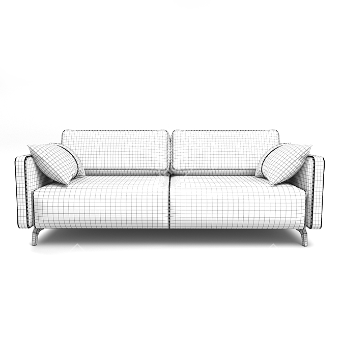 Sleek Liery Blue Sofa 3D model image 6