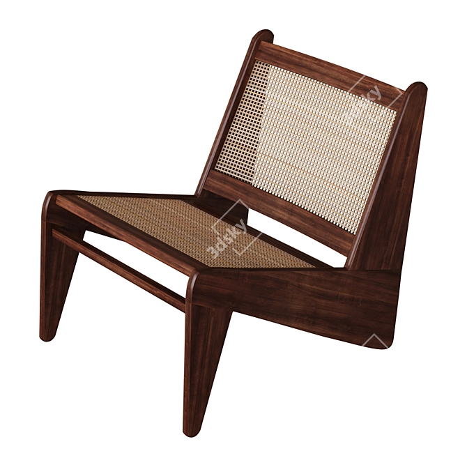 Vintage Jeanneret Kangourou Chairs 3D model image 1