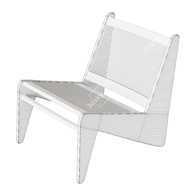 Vintage Jeanneret Kangourou Chairs 3D model image 2