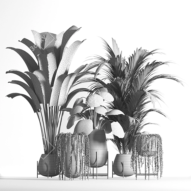 Stylish Indoor Plant Set06 3D model image 5