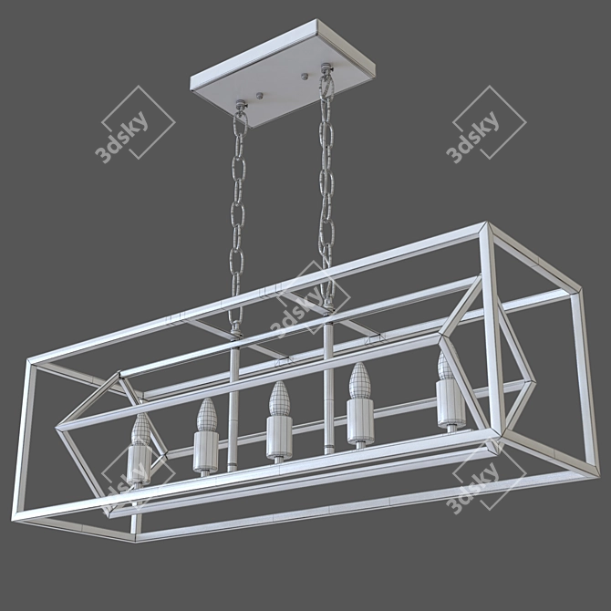 Industrial Black OM Pendant Lamp 3D model image 2