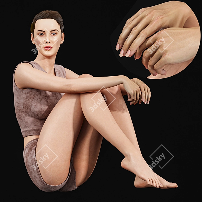 Title: Zen Pose: Ashlee Meditation Woman 3D model image 1