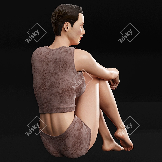 Title: Zen Pose: Ashlee Meditation Woman 3D model image 3