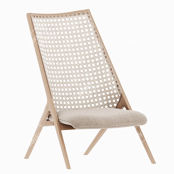 Tara Rattan Lounge Chair 3D model image 1