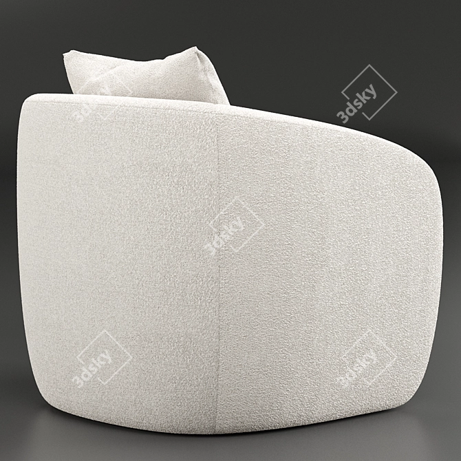 Cozy Jasper Boucle Swivel Armchair 3D model image 3