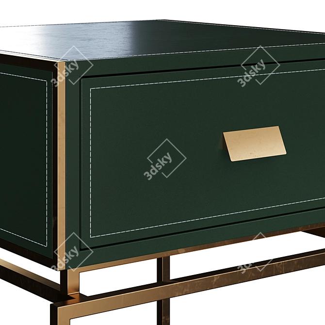 Gold Steel Bedside Table with Drawer Arabel 3D model image 3