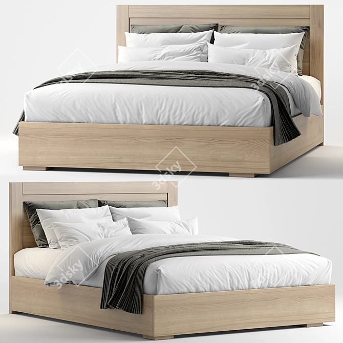 Sleek Sleep 12 - Modern Bed 3D model image 1