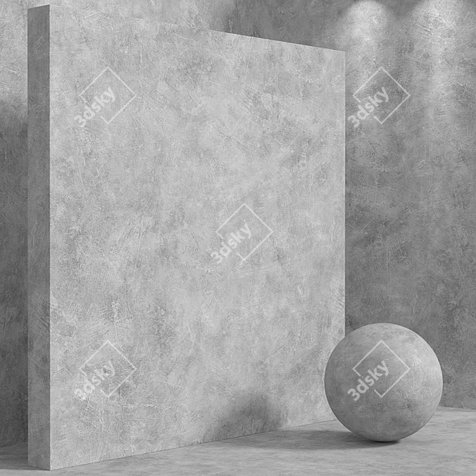 Seamless Concrete Plaster Set 3D model image 2