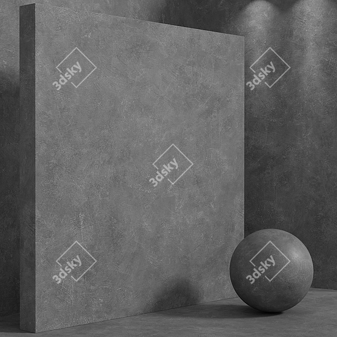 Seamless Concrete Plaster Set 3D model image 4