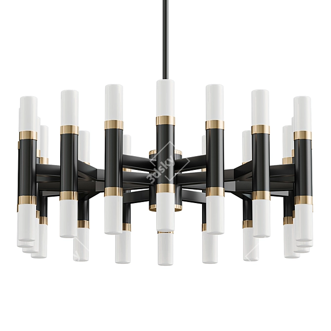 Modern Black LED Chandelier 3D model image 1