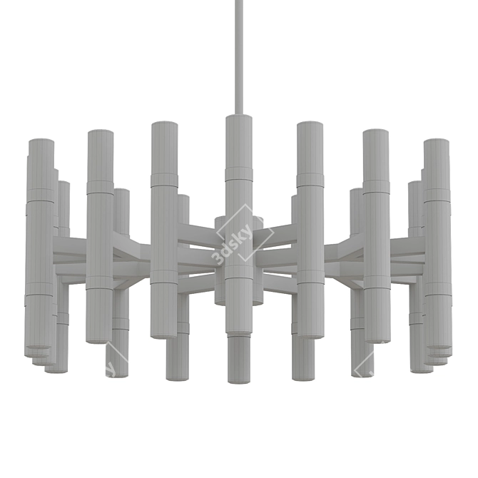 Modern Black LED Chandelier 3D model image 3