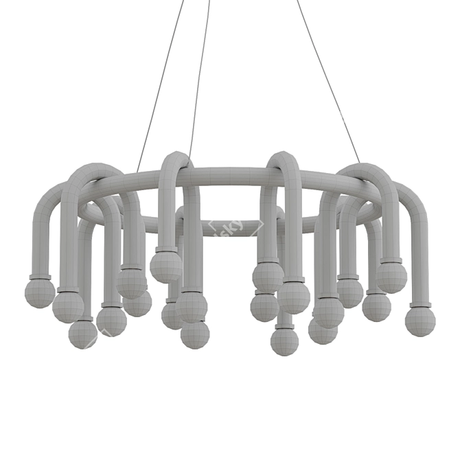 Title: Whit Pendant Light - Modern Chandelier 3D model image 2