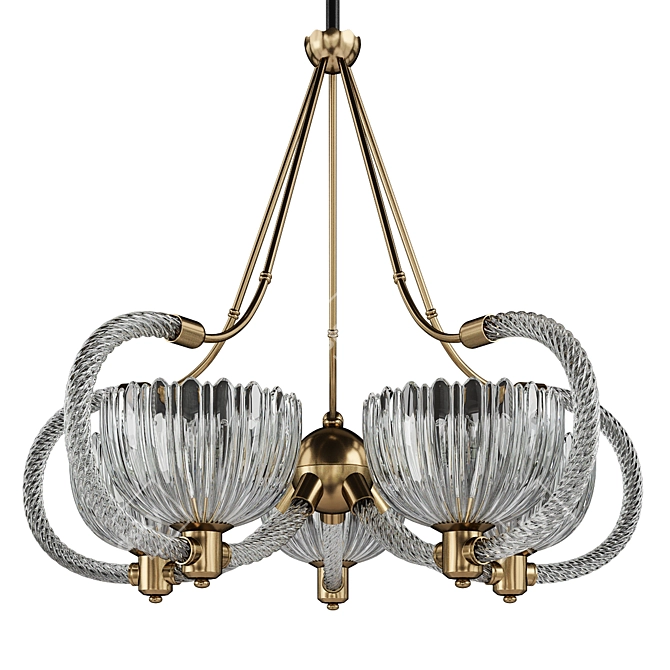 Venetian Murano Chandelier: Barovier et Toso Italian 3D model image 1