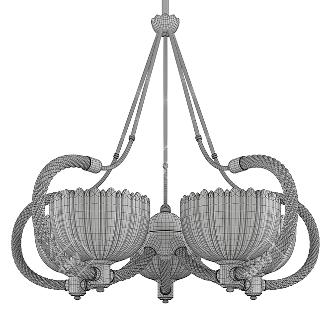 Venetian Murano Chandelier: Barovier et Toso Italian 3D model image 3