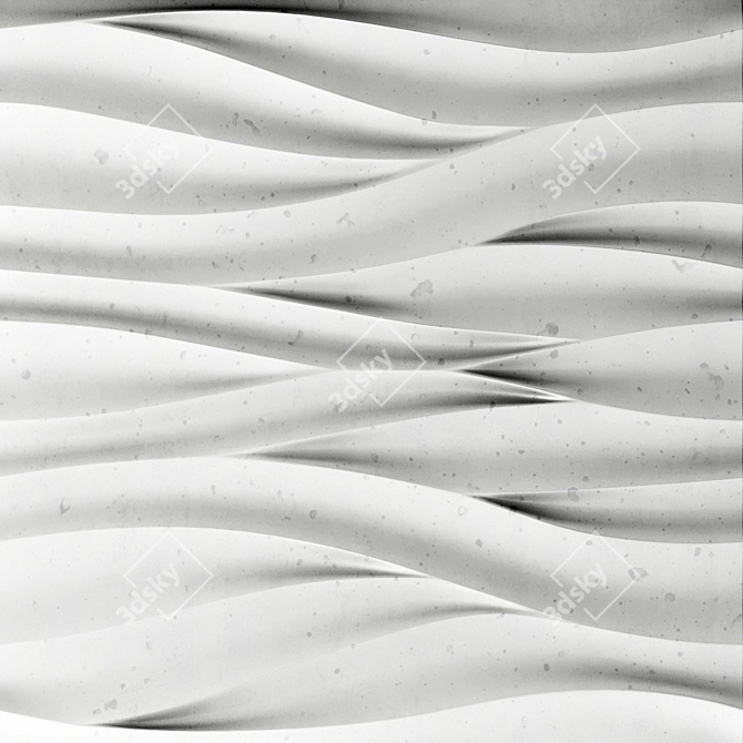 Wave Panel: 3D Decorative Gypsum 3D model image 1