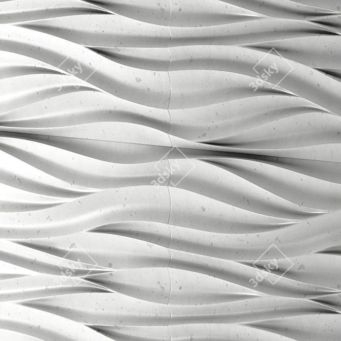 Wave Panel: 3D Decorative Gypsum 3D model image 2