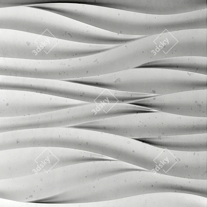 Wave Panel: 3D Decorative Gypsum 3D model image 3