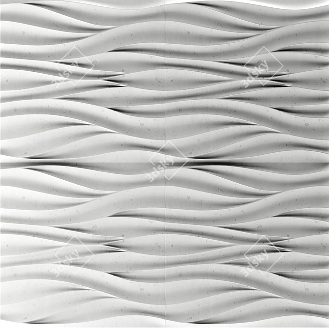 Wave Panel: 3D Decorative Gypsum 3D model image 4