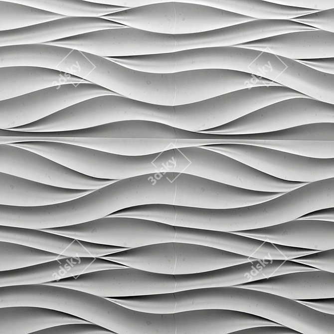 Wave Panel: 3D Decorative Gypsum 3D model image 8