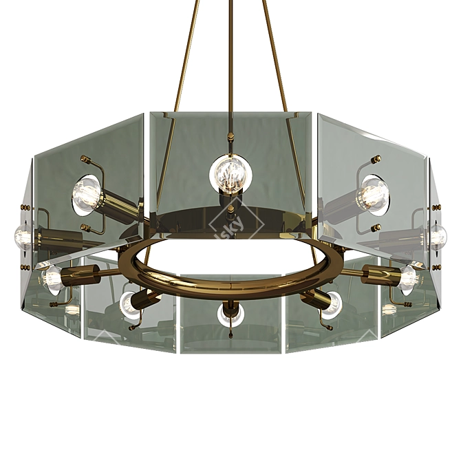 Elegant Gino Paroldo Chandelier 3D model image 1