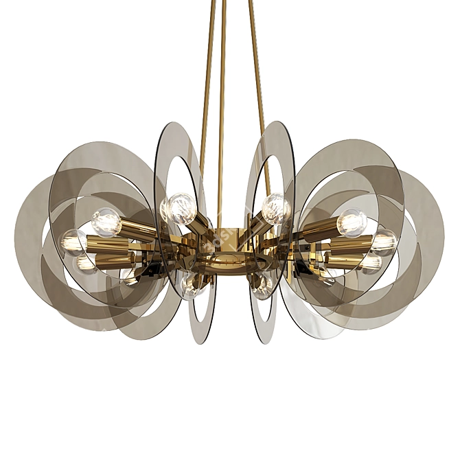 Elegant Gino Paroldo Smoked Glass Chandelier 3D model image 1