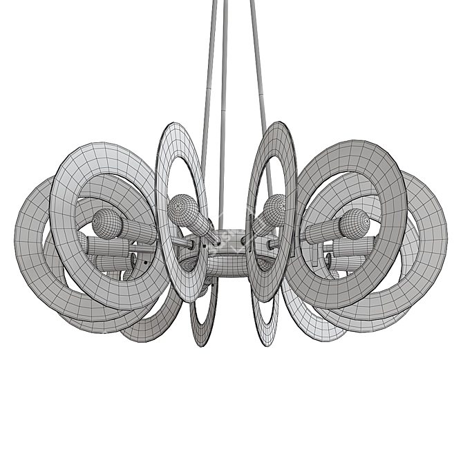 Elegant Gino Paroldo Smoked Glass Chandelier 3D model image 3