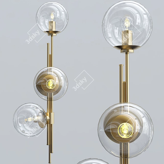 Modern Sconces with Spherical Lampshades 3D model image 1