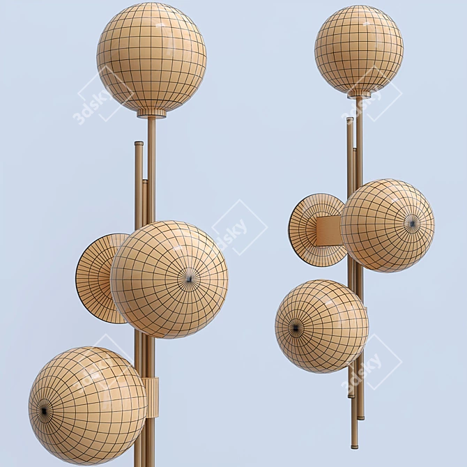 Modern Sconces with Spherical Lampshades 3D model image 3