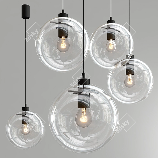 Spherical Hanging Lamp Collection 3D model image 1