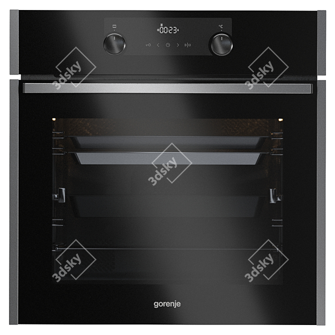 Gorenje Kitchen Appliance Set: Microwave, Oven, Hood, Cooktop 3D model image 3