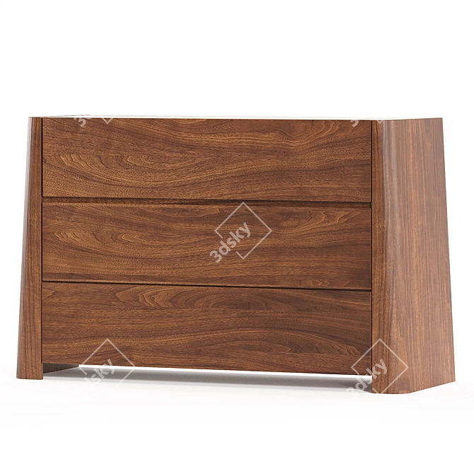 Vesper Walnut Chest of Drawers 3D model image 1