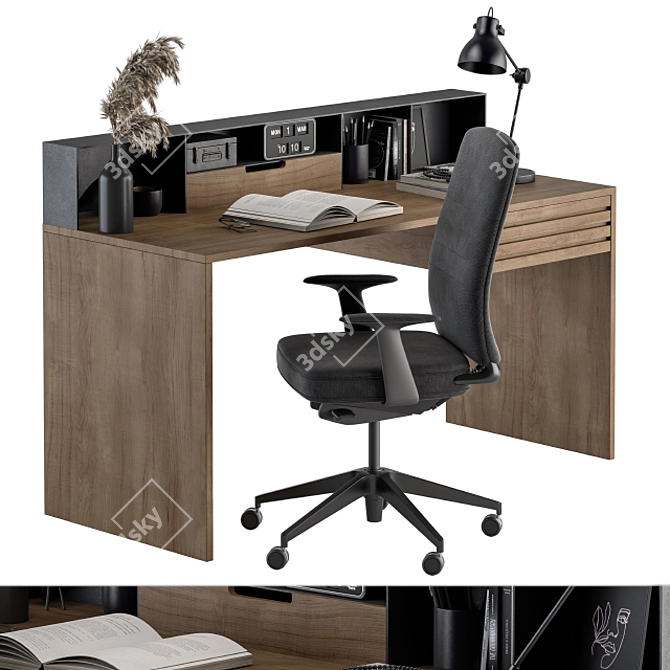 Elegant Essential Home Office 3D model image 2