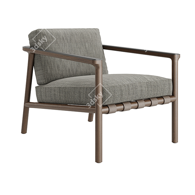 Gillis Wooden Armchair 3D model image 1