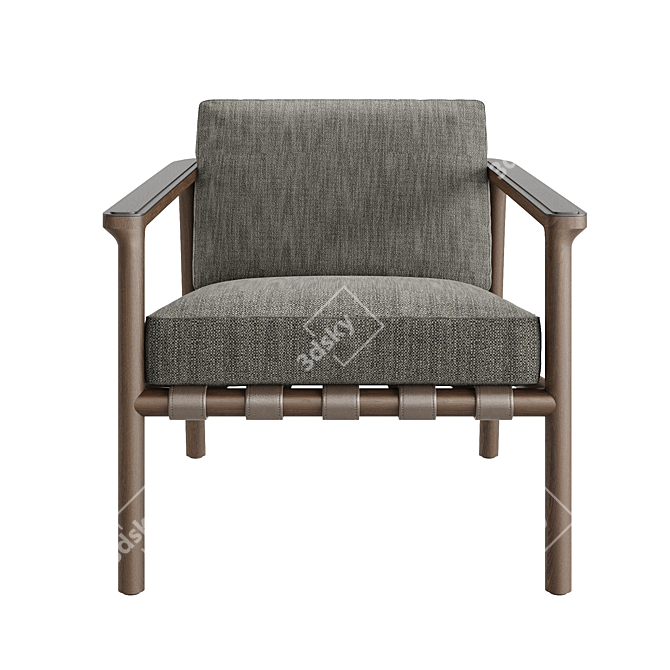 Gillis Wooden Armchair 3D model image 5