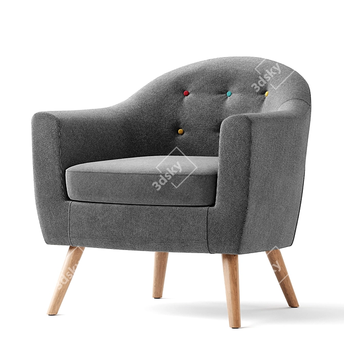 Sophisticated Florence Armchair: Versatile Design & Elegant Comfort 3D model image 4