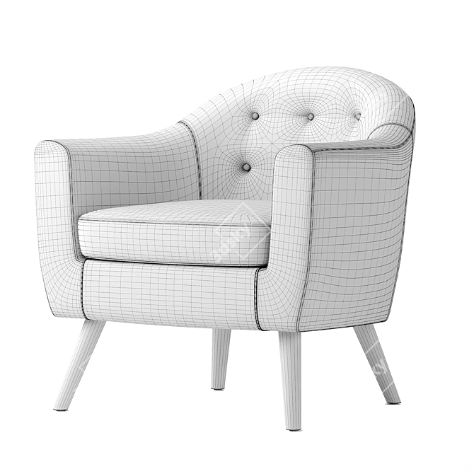 Sophisticated Florence Armchair: Versatile Design & Elegant Comfort 3D model image 7