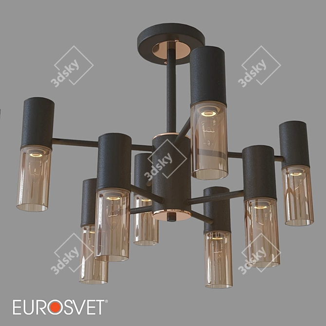 Eurosvet Loft Style Tesoro Chandelier (Black) 3D model image 3