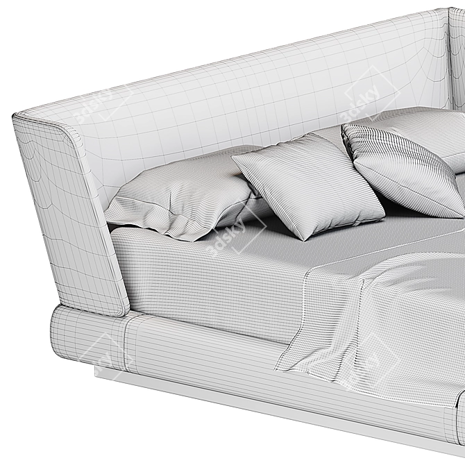 Elegant Classic NewB Bed 3D model image 2