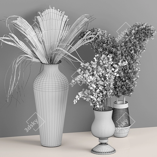 Blooming Beauty: Dried Flower Delight 3D model image 4