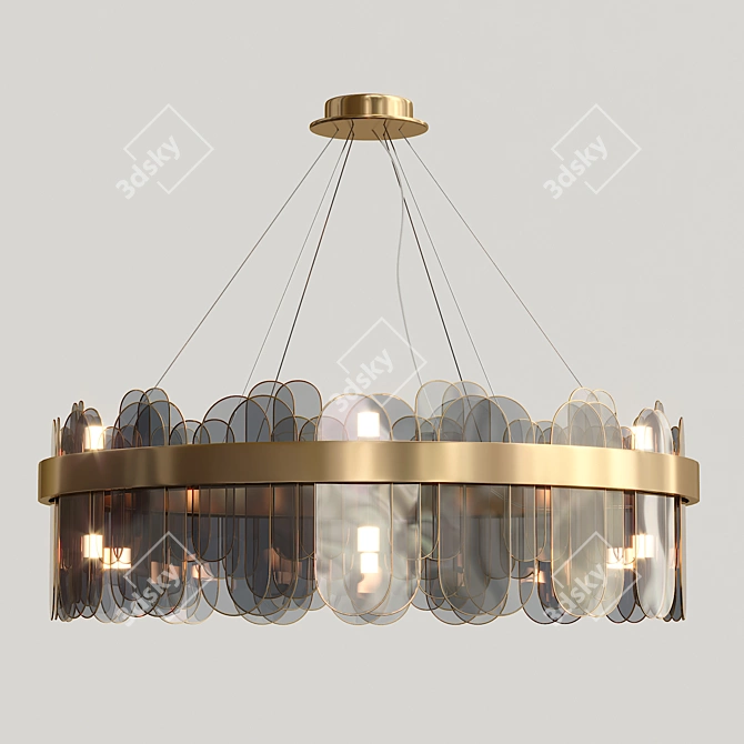 Elegant Crystal Chandelier: Premium Design, Lowpoly, OBJ/FBX Export 3D model image 1