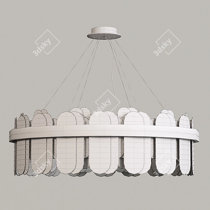 Elegant Crystal Chandelier: Premium Design, Lowpoly, OBJ/FBX Export 3D model image 2