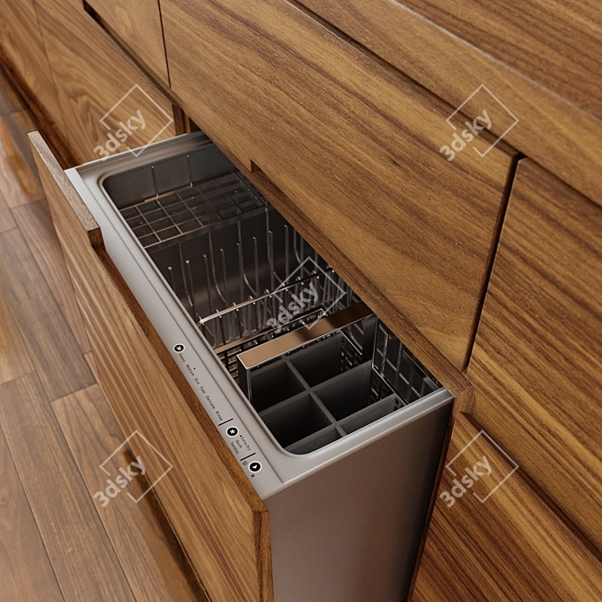 Modern Kitchen Cabinets Set 3D model image 4