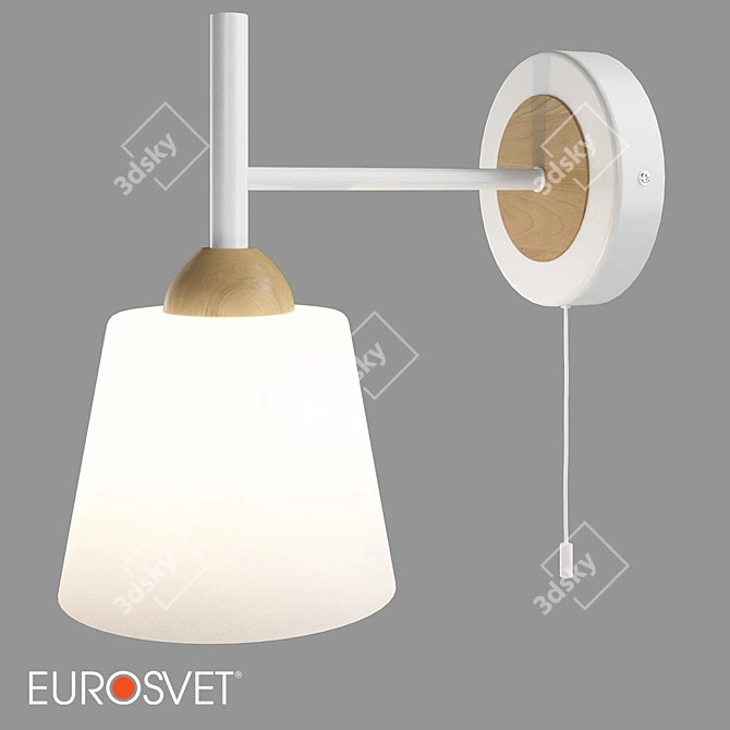 Fresco Glass Shade Wall Lamp 3D model image 1